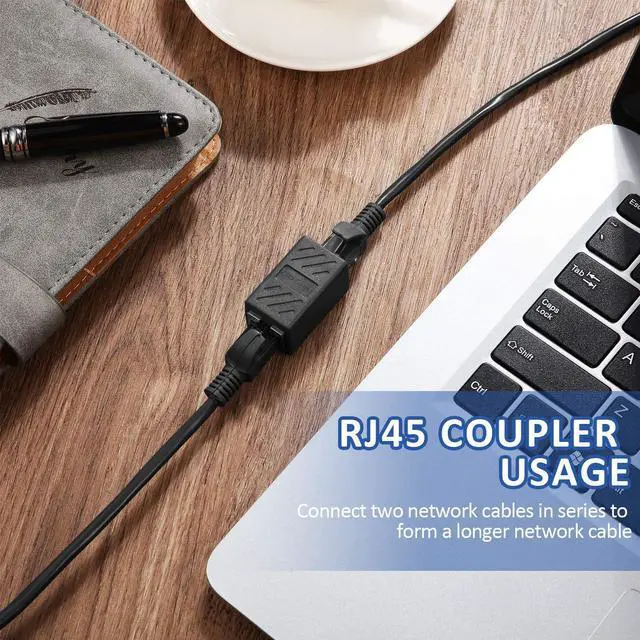 Alt view image 7 of 7 - Frienda RJ45 Coupler, Ethernet Extension Adapter Network Connector for Cat7/Cat6/Cat5e/Cat5 Ethernet Network Cable Coupler Female to Female (15, Black)