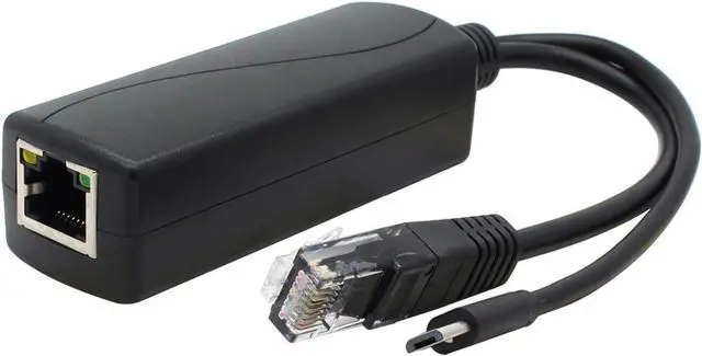 Main image of ANVISION Gigabit PoE Splitter, 48V to 5V 2.4A Micro USB Ethernet Adapter, Compatible with Raspberry Pi 3B+, IP Camera and More