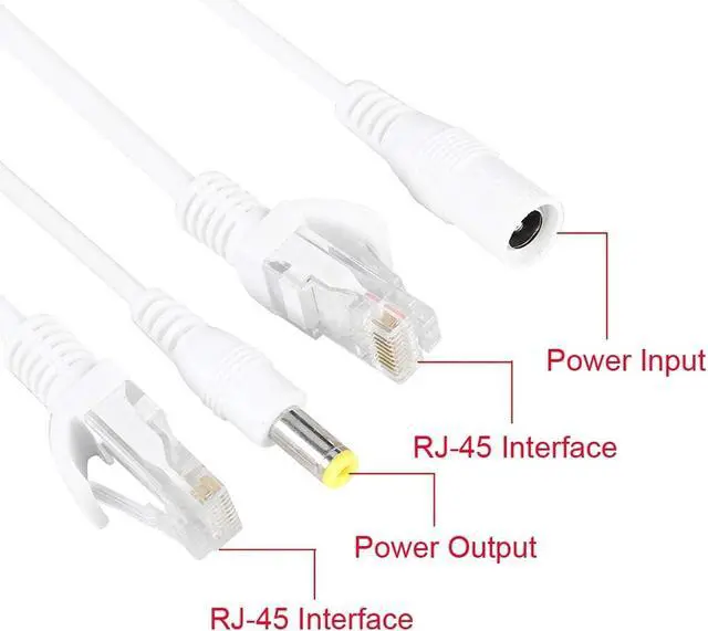 Alt view image 5 of 7 - Sonew IP Camera POE RJ45 Cable Power Over Ethernet Adapter Injector + Splitter 12 V 10 Pair