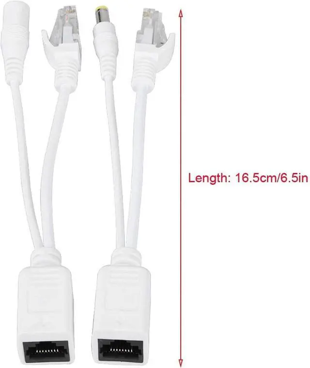Alt view image 4 of 7 - Sonew IP Camera POE RJ45 Cable Power Over Ethernet Adapter Injector + Splitter 12 V 10 Pair