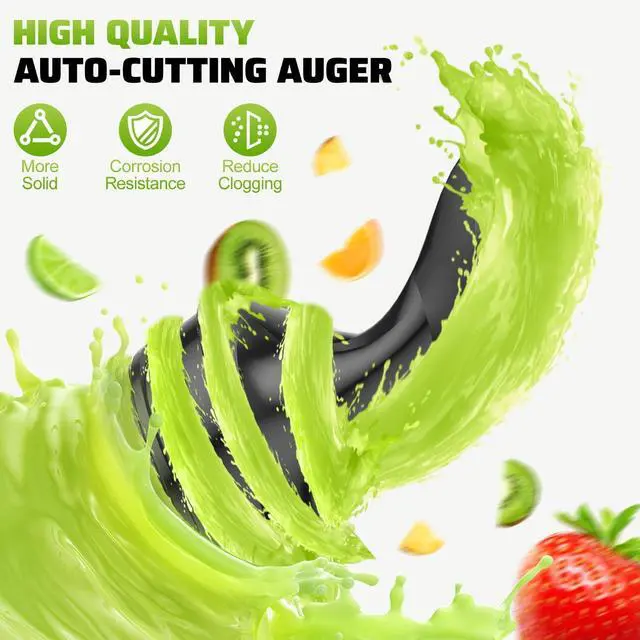 Alt view image 3 of 7 - Cold Press Juicer, 5.8" Wide Feed Chute Juice Extractor Machine with 400W, High Juice Yield, Slow Masticating Juicer for Whole Vegetables & Fruits, Metallic Silver