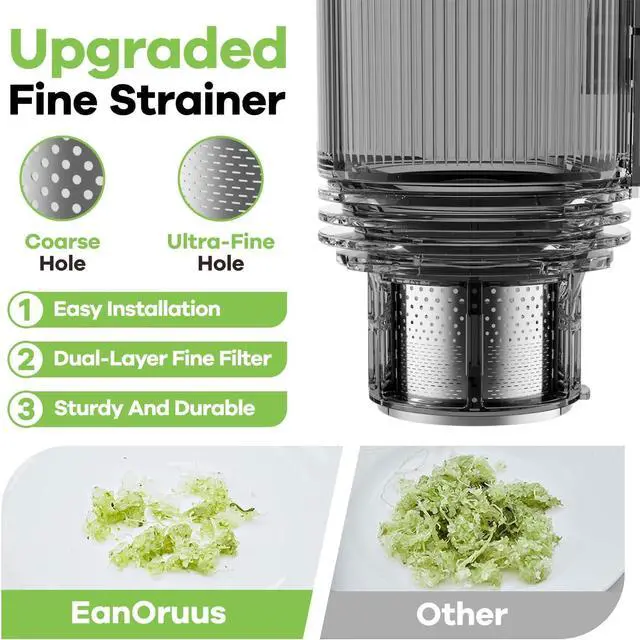 Alt view image 7 of 7 - Cold Press Juicer, 5.8" Wide Feed Chute Juice Extractor Machine with 400W, High Juice Yield, Slow Masticating Juicer for Whole Vegetables & Fruits, Metallic Silver
