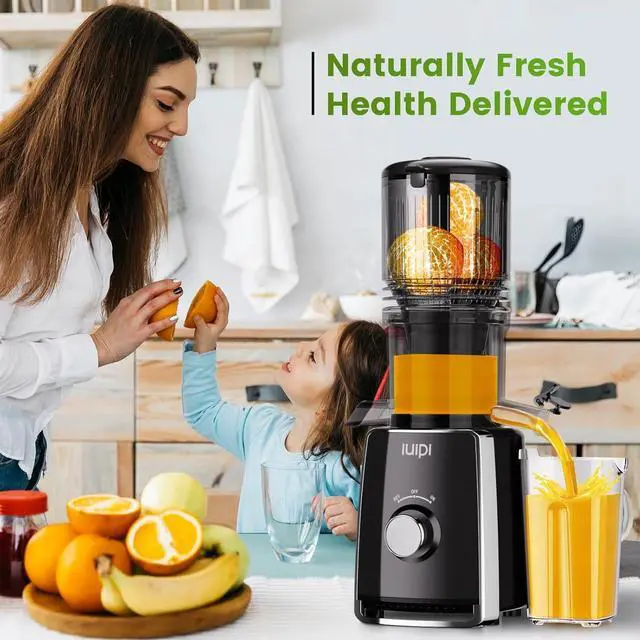 Alt view image 7 of 7 - Cold Press Juicer Machines, 5.3" Large Feed Chute Slow Masticating Juicer, 99% Juice Yield, Ultra Quiet, Easy Clean, BPA Free  Ideal Self-Feeding Juicer for Whole Fruits & Vegetables (Black)