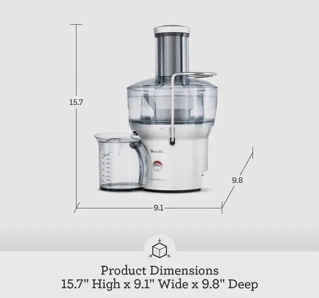 Alt view image 6 of 6 - Breville BJE200XL Juice Fountain Compact Centrifugal Machine, 25 oz, Silver