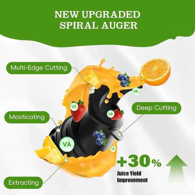 Alt view image 3 of 7 - Cold Press Juicer, Juicer Machines with 4.35'' Wide Feed Chute, Stainless Steel Masticating Juicers Easy to Clean, Ergonomic Operational Panel Design, High Juice Yield, Platinum Color Knob