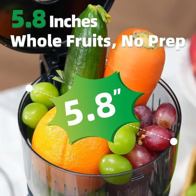 Alt view image 3 of 7 - Godspeeds® Cold Press Juicer Machine, Slow Juicer with 5.8" Wide Feed Chute, Easy Clean Toothed Filter & Powerful Masticating Technology - Ideal Gift for Wellness & Holistic Lifestyle Fans