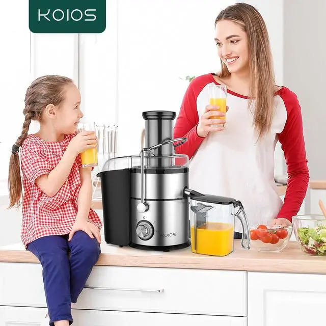 Alt view image 7 of 7 - 1300W KOIOS Centrifugal Juicer Machines, Juice Extractor with Extra Large 3inch Feed Chute, Full Copper Motor, Titanium-Plated Filter, High Juice Yield, 3 Speeds Mode,Easy to Clean with Brush,BPA-Free