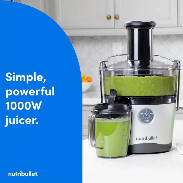 Alt view image 2 of 7 - NutriBullet Juicer Pro Centrifugal Juicer Machine for Fruit, Vegetables, and Food Prep, 27 Ounces/1.5 Liters, 1000 Watts, Silver, NBJ50200