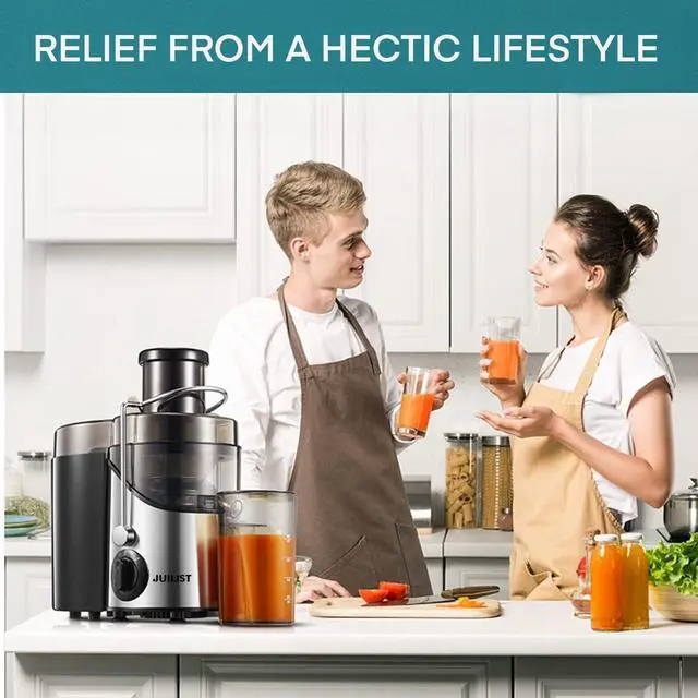 Alt view image 7 of 7 - Juicer Machines, Juilist 3" Wide Mouth Juicer Extractor Max Power 800W, for Vegetable and Fruit with 3-Speed Setting, 400W Motor, Easy to Clean