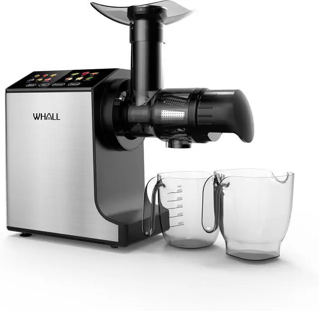 Main image of whall Masticating Slow Juicers, Juicer Machines, Cold Press Juicers, Professional Stainless Juice Machines for Vegetable and Fruit, Touchscreen Cold Press Juicer with 2 Speed Modes, Easy Clean,Grey