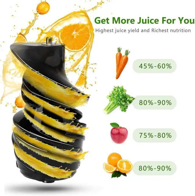 Alt view image 2 of 7 - Juicer Machines, Taylor Swoden 200W Cold Press Juicer 3.4in Large Feed Chute Slow Masticating Juicer BPA-Free Juice Extractor with Quiet Motor, Easy to Clean, Recipes for Fruit, Vegetable and Sorbet