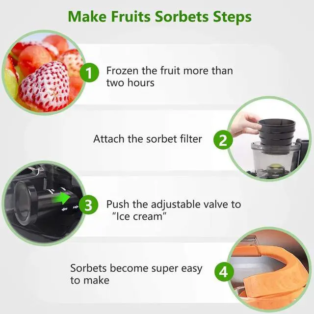 Alt view image 5 of 7 - Juicer Machines, Taylor Swoden 200W Cold Press Juicer 3.4in Large Feed Chute Slow Masticating Juicer BPA-Free Juice Extractor with Quiet Motor, Easy to Clean, Recipes for Fruit, Vegetable and Sorbet