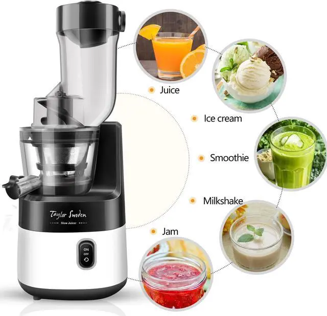 Alt view image 6 of 7 - Juicer Machines, Taylor Swoden 200W Cold Press Juicer 3.4in Large Feed Chute Slow Masticating Juicer BPA-Free Juice Extractor with Quiet Motor, Easy to Clean, Recipes for Fruit, Vegetable and Sorbet