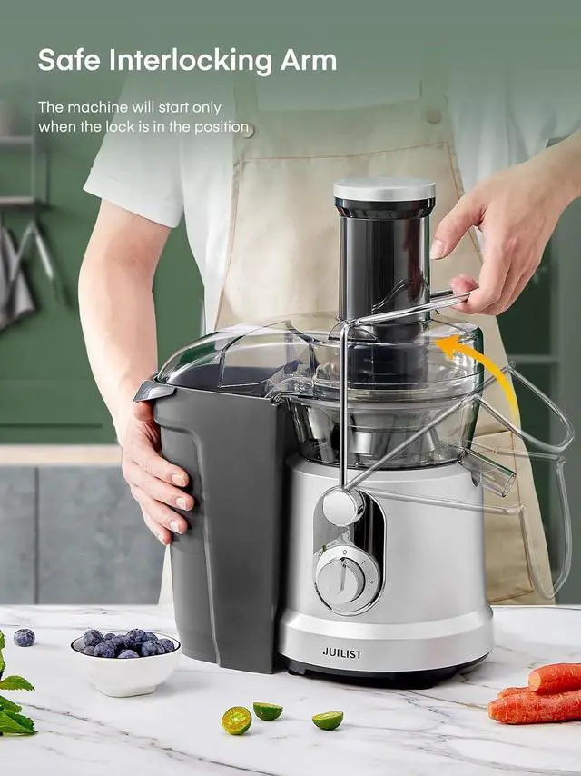 Alt view image 7 of 7 - 1300W Juicer Machines, Juilist Powerful Juice Extractor Machine with 3.2" Wide Mouth for Whole Fruits & Veggies, Fast Juicing Fruit Juicer for Beet, Celery, Carrot, Apple, Easy to Clean, BPA-Free
