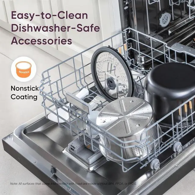 Alt view image 7 of 7 - COSORI Rice Cooker 10 Cup, 24h Keep Warm, 18 Functions Fuzzy Logic Rice Maker with Stainless Steel Steamer Basket, Sauté, Slow Cooker, Black