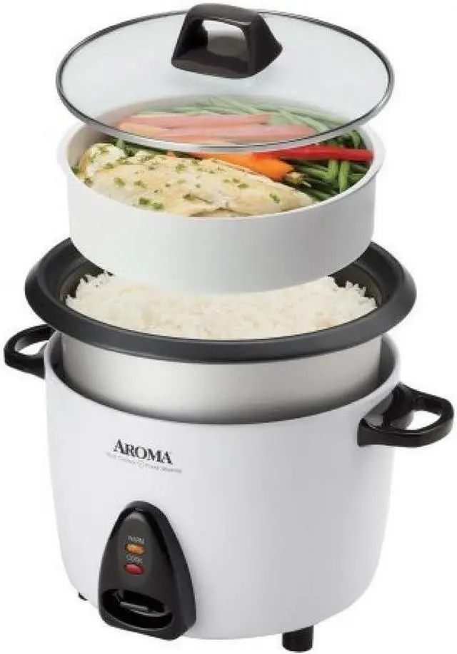 Main image of Aroma Housewares ARC-360-NGP 20-Cup Pot-Style Rice Cooker & Food Steamer, White