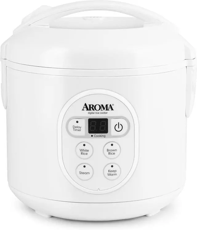 Main image of Aroma Housewares 8-Cup (Cooked) (4-Cup UNCOOKED) Digital Rice Cooker and Food Steamer (ARC-914D),White