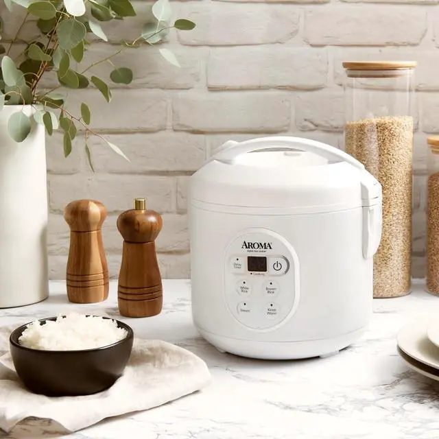 Alt view image 6 of 7 - Aroma Housewares 8-Cup (Cooked) (4-Cup UNCOOKED) Digital Rice Cooker and Food Steamer (ARC-914D),White