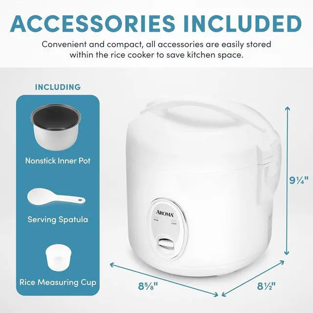Alt view image 3 of 6 - Aroma Housewares 8-Cup (Cooked) (4-Cup UNCOOKED) Cool Touch Rice Cooker (ARC-914S)