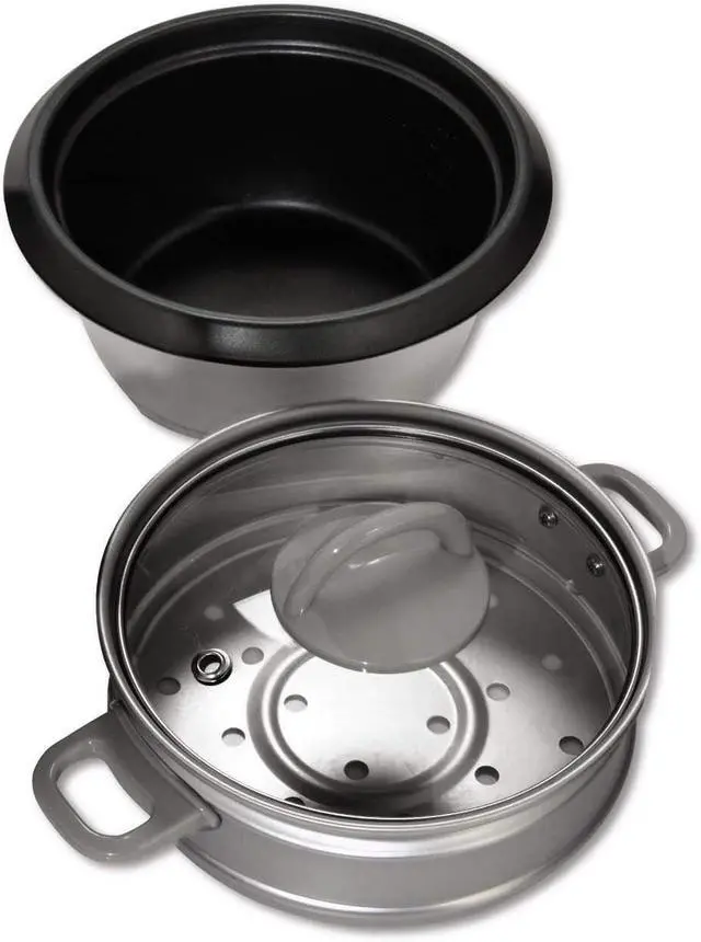 Alt view image 2 of 4 - Oster 6-Cup Rice Cooker with Steamer, Red (004722-000-000)