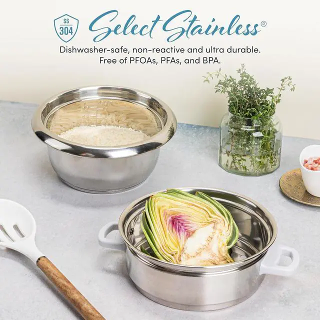 Alt view image 3 of 7 - Aroma Housewares 6-Cup (Cooked yield ) / 1.2Qt. Select Stainless Pot-Style Rice Cooker, & Food Steamer, One-Touch Operation, White