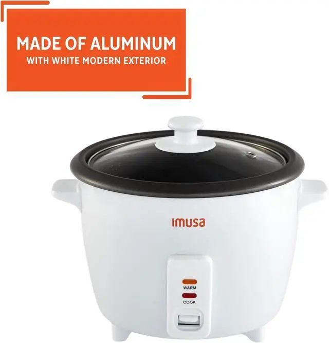 Alt view image 3 of 7 - IMUSA USA GAU-00013 Electric Nonstick Rice Cooker 8-Cup (Uncooked) 16-Cup (Cooked), White