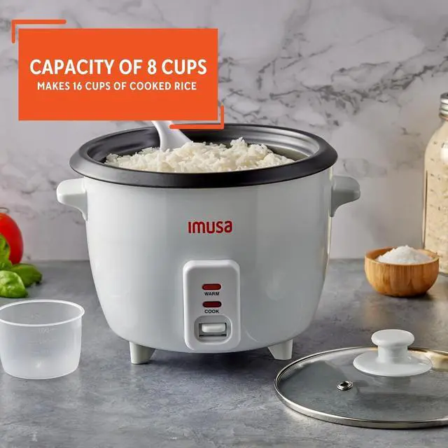 Alt view image 4 of 7 - IMUSA USA GAU-00013 Electric Nonstick Rice Cooker 8-Cup (Uncooked) 16-Cup (Cooked), White