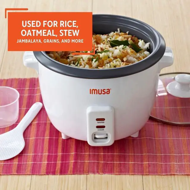 Alt view image 6 of 7 - IMUSA USA GAU-00013 Electric Nonstick Rice Cooker 8-Cup (Uncooked) 16-Cup (Cooked), White