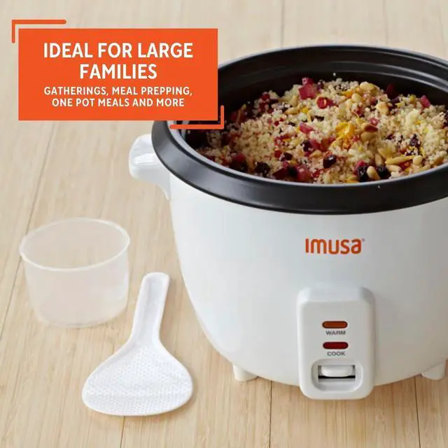 Alt view image 7 of 7 - IMUSA USA GAU-00013 Electric Nonstick Rice Cooker 8-Cup (Uncooked) 16-Cup (Cooked), White