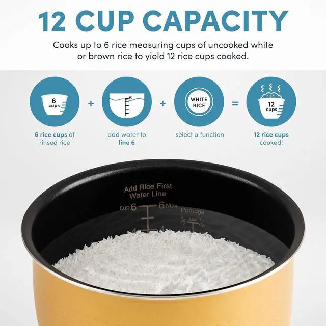 Alt view image 5 of 7 - Aroma Housewares ARC-6106 Aroma Professional 6 Cups Uncooked Rice, Slow Cooker, Food Steamer, MultiCooker, Champagne