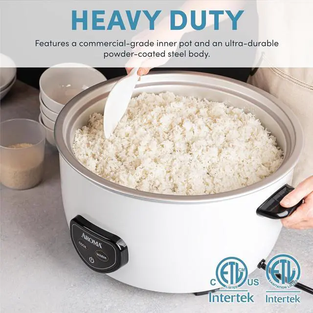 Alt view image 2 of 6 - Aroma Housewares Commercial 60-Cup (Cooked) / 14Qt. Rice & Grain Cooker (ARC-1430E), White