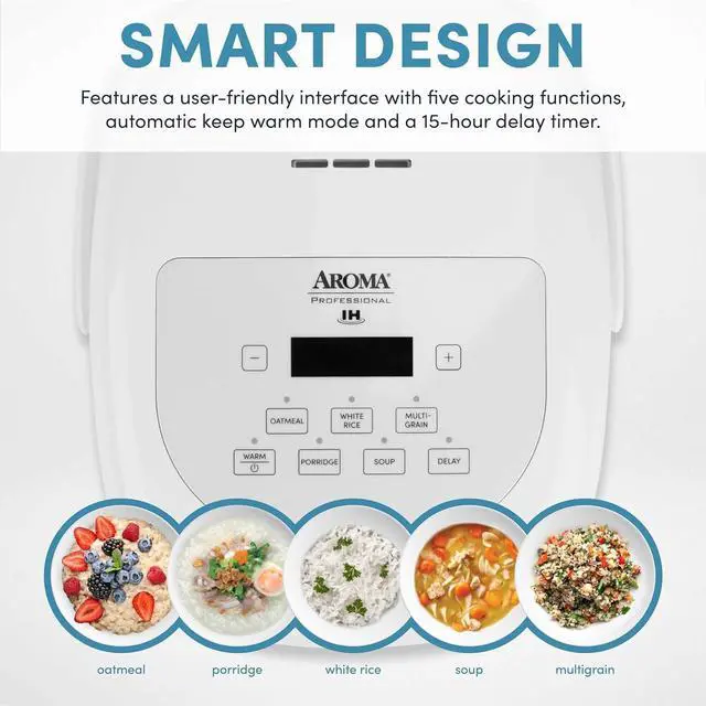 Alt view image 3 of 7 - Aroma Housewares Professional 8-Cups (Cooked) / 2Qt. 360° Induction Rice Cooker & Multicooker (ARC-7604), White