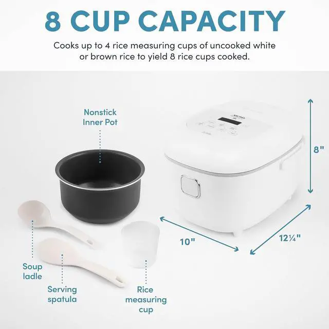 Alt view image 5 of 7 - Aroma Housewares Professional 8-Cups (Cooked) / 2Qt. 360° Induction Rice Cooker & Multicooker (ARC-7604), White