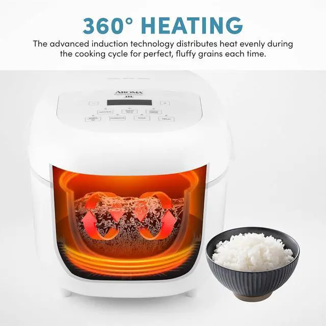 Alt view image 6 of 7 - Aroma Housewares Professional 8-Cups (Cooked) / 2Qt. 360° Induction Rice Cooker & Multicooker (ARC-7604), White