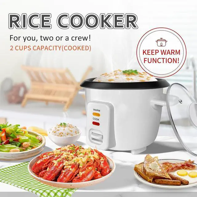 Alt view image 2 of 7 - Mishcdea Mini rice cooker Uncooked), Electric Rice Cooker Small with Removable Nonstick Pot & Food Steamer, 12H Automatic Keep Warm, for Rice, Soups, Stews, Grains, Oatmeal (white-2cup)