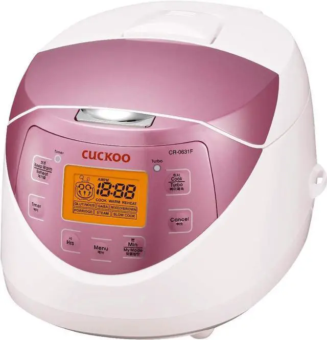 Alt view image 2 of 7 - CUCKOO CR-0631F 6-Cup (Uncooked) / 12-Cup (Cooked) Micom Rice Cooker with Nonstick Inner Pot, 7 Menu Modes, LCD Display, Fuzzy Logic Tech, Auto Clean (White/Pink)