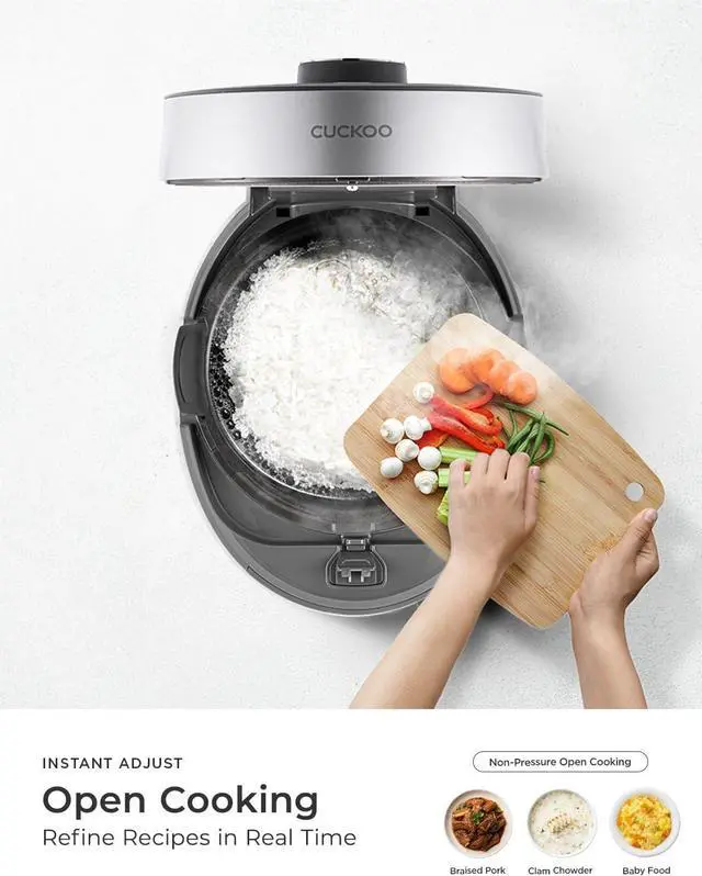 Alt view image 7 of 7 - CUCKOO CRP-ST1009FG 10-Cup (Uncooked) / 20-Cup (Cooked) Twin Pressure Rice Cooker & Warmer with Nonstick Inner Pot, 16 Menu Modes, 3 Voice Guide, Auto Clean (Gray)