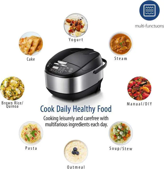 Alt view image 2 of 7 - COMFEE' Rice Cooker, Japanese Large Rice Cooker with Fuzzy Logic Technology, 11 Presets, 10 Cup Uncooked/20 Cup Cooked, Auto Keep Warm, 24-Hr Delay Timer