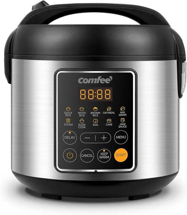 Main image of COMFEE' Rice Cooker, 4 Cups Uncooked, 8 Cups Cooked Slow Cooker, 2 Qt Small Multicooker with 10 Presets, Steamer & Grain Cooker, Non-Stick Inner Pot