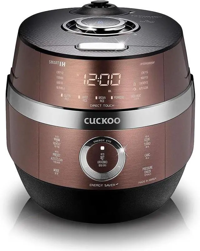 Main image of CUCKOO CRP-JHR1009F 10-Cup (Uncooked) / 20-Cup (Cooked) Induction Heating Pressure Rice Cooker with Nonstick Inner Pot, 16 Menu Options, Fuzzy Logic Tech, 3 Voice Guide, Auto Clean (Copper/Black)