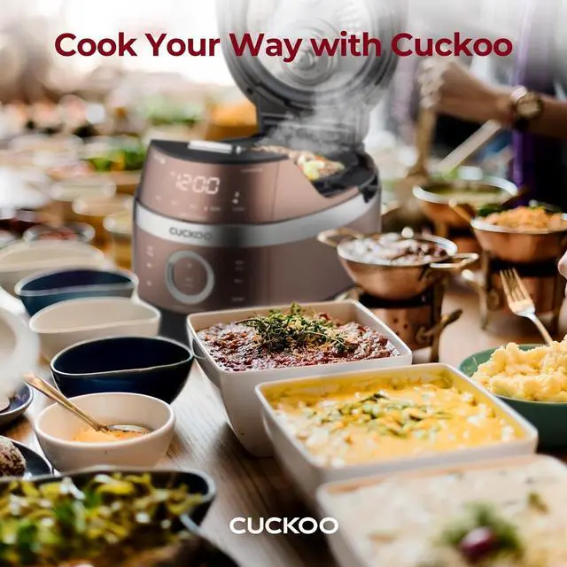 Alt view image 7 of 7 - CUCKOO CRP-JHR1009F 10-Cup (Uncooked) / 20-Cup (Cooked) Induction Heating Pressure Rice Cooker with Nonstick Inner Pot, 16 Menu Options, Fuzzy Logic Tech, 3 Voice Guide, Auto Clean (Copper/Black)
