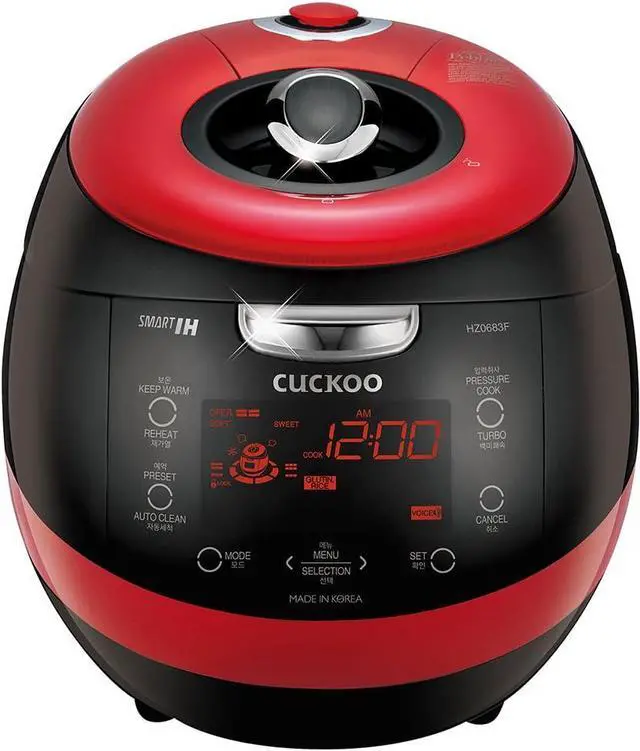 Main image of CUCKOO CRP-HZ0683FR | 6-Cup (Uncooked) Induction Heating Pressure Rice Cooker | 13 Menu Options, Auto-Clean, Voice Guide, Made in Korea | Black/Red