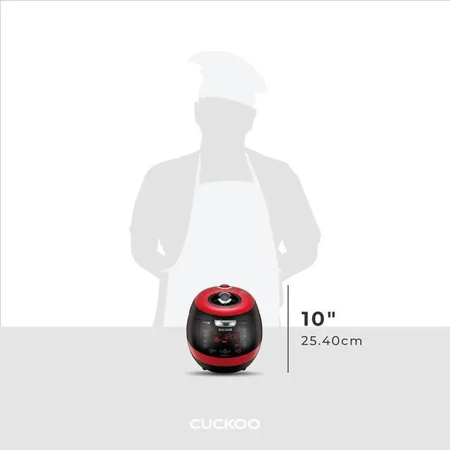 Alt view image 3 of 7 - CUCKOO CRP-HZ0683FR | 6-Cup (Uncooked) Induction Heating Pressure Rice Cooker | 13 Menu Options, Auto-Clean, Voice Guide, Made in Korea | Black/Red