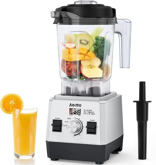 Main image of Aeitto Blenders for Kitchen with 68Oz. Large Capacity, 1800W Max Power Smoothie Blender, 3 Preset Programs & 7 Speeds, Professional Countertop Blender for Smoothies, Ice Crush, Frozen Drinks, Silver