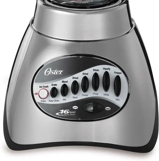 Alt view image 4 of 6 - Oster Classic Series 16 Speed Blender with Food Chopper and Glass Jar Brushed Nickel