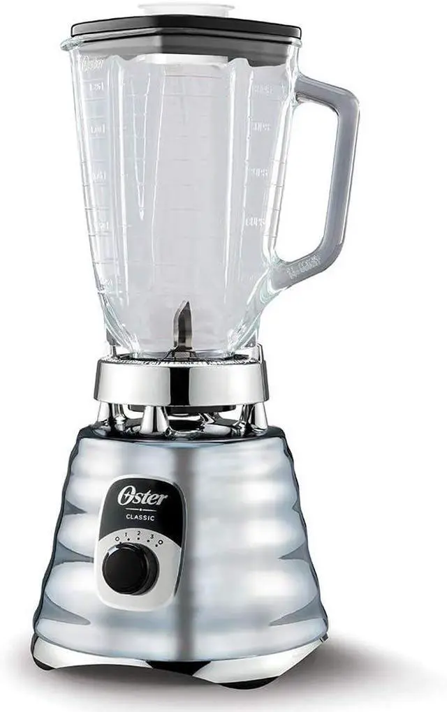 Alt view image 2 of 7 - Oster Original 3 Speed Chrome Blender, 6 Times more Durable Motor, 10 Times Stronger, 5 Cup Glass Jar