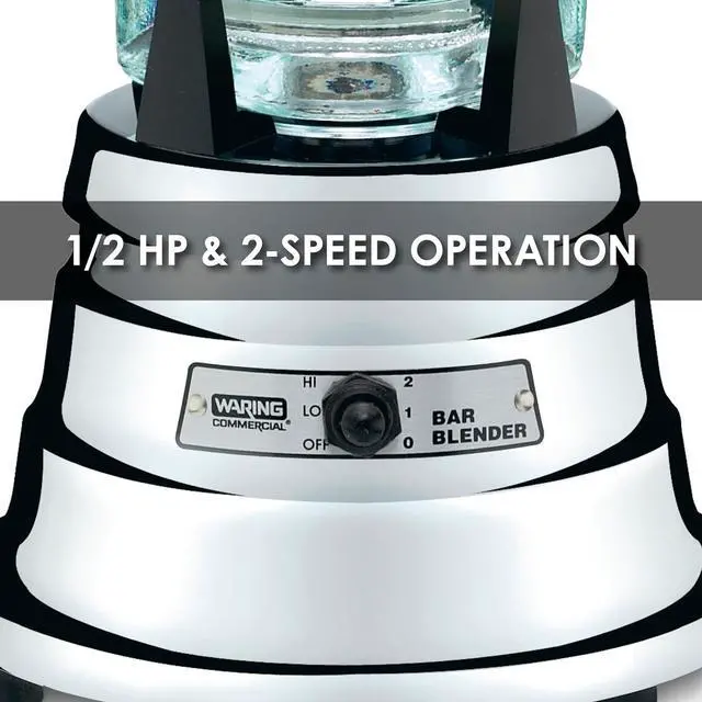 Alt view image 4 of 6 - Waring Commercial BB900G 1/2 HP Chrome Bar Blender with 40-Ounce Glass Container Silver