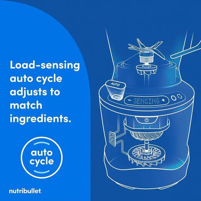 Alt view image 3 of 7 - nutribullet SmartSense 5-speed, full-size blender, 1400 Watt- Matte White