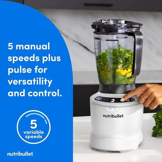 Alt view image 5 of 7 - nutribullet SmartSense 5-speed, full-size blender, 1400 Watt- Matte White