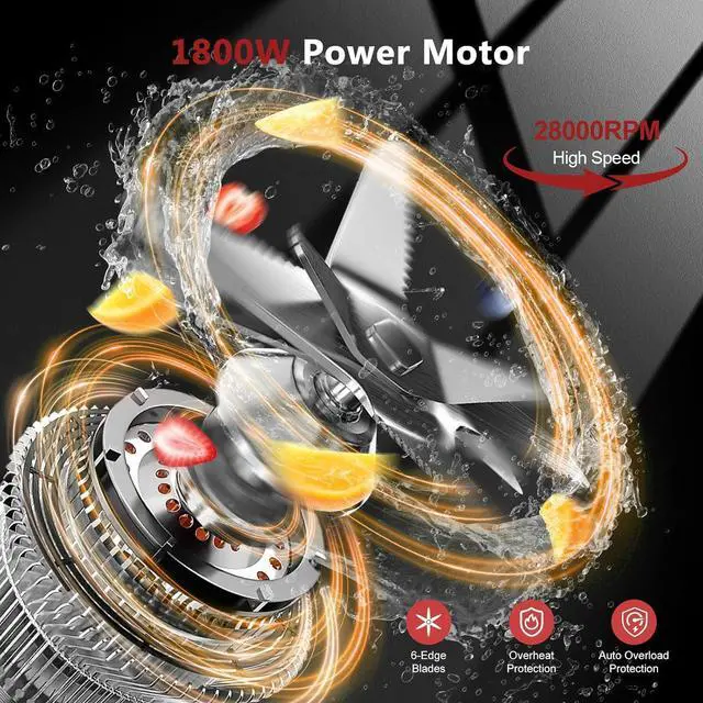Alt view image 3 of 7 - Blender for Smoothies with 1800 Watt Motor Powerful Countertop Blenders for Kitchen 70OZ Large Capacity Smoothie Blender and Grinder Combo for Ice Crush Frozen Drinks Puree